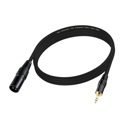 3.5mm to XLR Cable 6.6FT, Unbalanced 1/8 Mini Jack TRS Stereo Male to XLR Male Microphone Audio Cable, 24K-Gold-Plated Contacts for the cleanest Sound Experience - size: 6.6FT, style: 3.5 to XLR Male