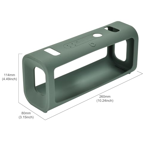 Case for Sony ULT Field 3 Speaker, Shockproof Non-Slip Cover | Custom-fit silicone cover, shockproof, non-slip grip, includes shoulder strap. Protects against scratches, dust, drops. - color: Green