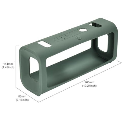 Case for Sony ULT Field 3 Speaker, Shockproof Non-Slip Cover | Custom-fit silicone cover, shockproof, non-slip grip, includes shoulder strap. Protects against scratches, dust, drops. - color: Green