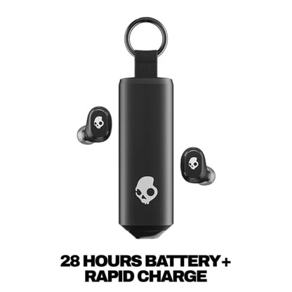 Skullcandy Dime 360 Wireless Earbuds with Clip-Anywhere Case - True Black | In-Ear Fit, Bluetooth, Noise Isolating, 28 Hours Battery, Microphone for iPhone Android, Easy Clip-On Design for Travel - color: True Black