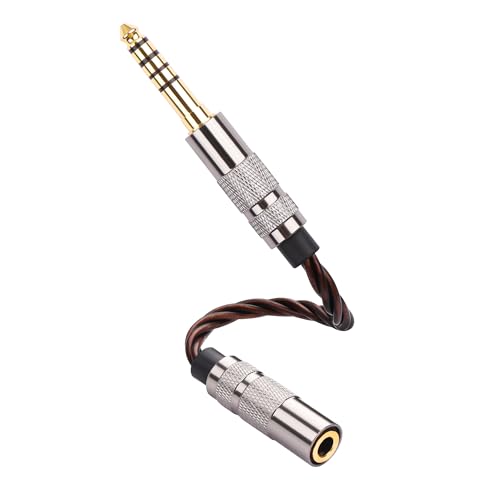 SinLoon 4.4mm to 3.5mm Audio Adapter Cable, Balanced Male to Stereo Female, HiFi Gold Plated OFC Braided Cord, 15cm Short Converter for Walkman DAP Headphone Amp (Bronze)
