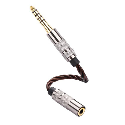SinLoon 4.4mm to 3.5mm Audio Adapter Cable, Balanced Male to Stereo Female, HiFi Gold Plated OFC Braided Cord, 15cm Short Converter for Walkman DAP Headphone Amp (Bronze)