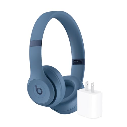 Beats Solo 4 Wireless Headphones with 20W Power Adapter - Slate Blue - color: Slate Blue, style: With Power Adapter