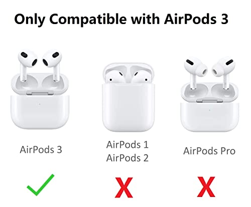3 Pairs AirPod 3 Ear Hook Cover Grip Tip Anti Slip Wing Accessories Compatible with AirPods 3rd Generation, White a3h