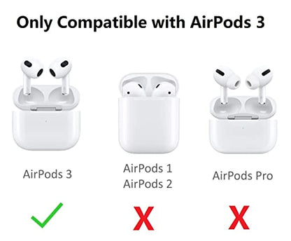 3 Pairs AirPod 3 Ear Hook Cover Grip Tip Anti Slip Wing Accessories Compatible with AirPods 3rd Generation, White a3h
