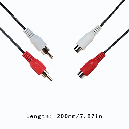 2 Pack 6inch RCA Female to Speaker Wire, RCA Female Plug Adapter Connector to Bare Wire Open End Audio Cable for Amplifier Audio Video Receiver Speakers