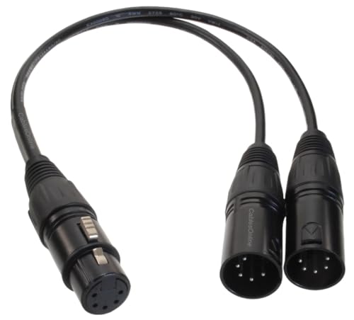 CablesOnline, 1ft XLR 5-Pin 1-Female to XLR 5-Pin 2-Male Y-Splitter Cable, X5-Y001