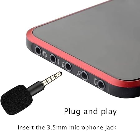 Black 4 Pole Mini Portable Microphone Jack 3.5mm Aux 4 Pole/ 3 Pole Karaoke Mic for Recorder Mobile Smart Phone Computer Laptop Multipurpose, Condenser Microphones