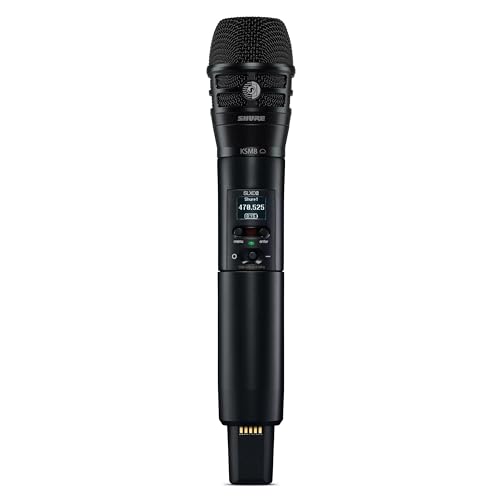 Shure SLXD2/K8B Handheld Transmitter with KSM8 Black Vocal Mic Capsule - for use with SLX-D Digital Wireless Microphone Systems, Receiver Sold Separately | H55 Band (SLXD2/K8B=-H55) - style: H55 Band (514-558 MHz)