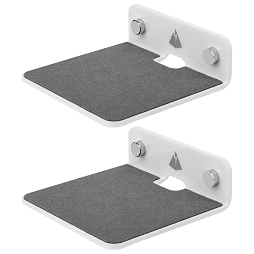 2-Pack 4.25" Acrylic Small Floating Shelves - Speaker Mount, Webcam, Cell Phones, Display Shelf (White, Small) - color: White, size: Small