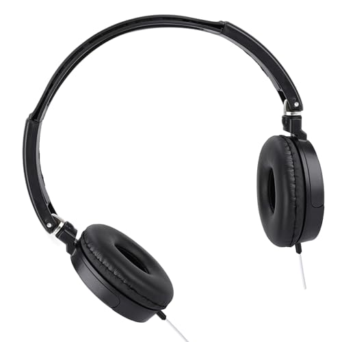 Dioche Foldable Noise Cancelling Headphones, Over-Ear Wired Headset with Stereo HiFi Sound, Compact Lightweight Design for Travel Office Home Use, 3.5mm Blue
