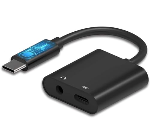 USB C Headphone Adapter Earphone 3.5mm Jack Compatible with Samsung Galaxy A16 5G, Charger Port Splitter Mic Support Hands-Free Type-C