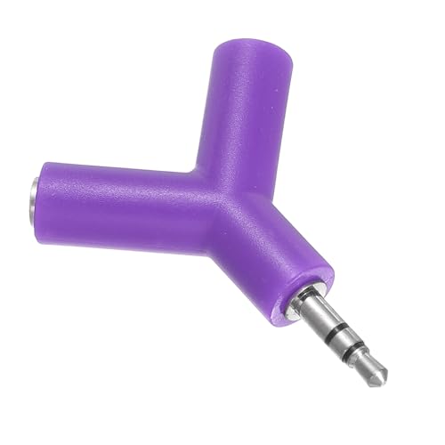 MECCANIXITY Headphone Splitter Adapter, 3.5mm Male to 2 Port Female Y Jack Aux Stereo Splitter for Phone Headset PS4 Switch Tablets, Purple - color: Purple