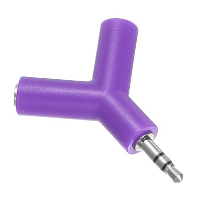 MECCANIXITY Headphone Splitter Adapter, 3.5mm Male to 2 Port Female Y Jack Aux Stereo Splitter for Phone Headset PS4 Switch Tablets, Purple - color: Purple