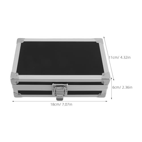 Lockable Equipment Storage Case: 7'' Aluminum Hard Shell Briefcase with Pre-Diced Protective Foam - Carrying Case for Wireless Mic Setups Camera Gear - color: Black