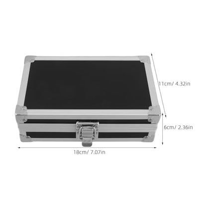 Lockable Equipment Storage Case: 7'' Aluminum Hard Shell Briefcase with Pre-Diced Protective Foam - Carrying Case for Wireless Mic Setups Camera Gear - color: Black