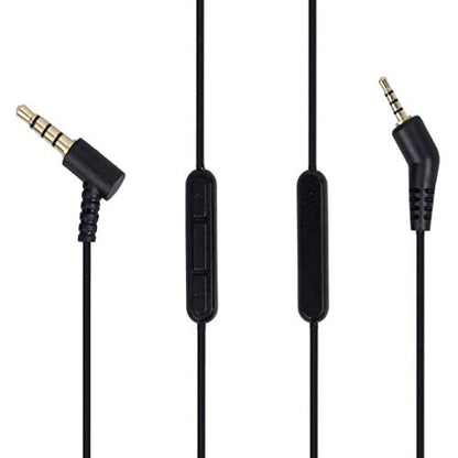 QC3 Replacement Audio Cable Cord for Bose Quietcomfort 3 QC3 Headphone with Inline Mic Volume Control 1.4 Meters 3.5mm to 2.5 mm Cable for iOS Android System (Built-in Microphone)