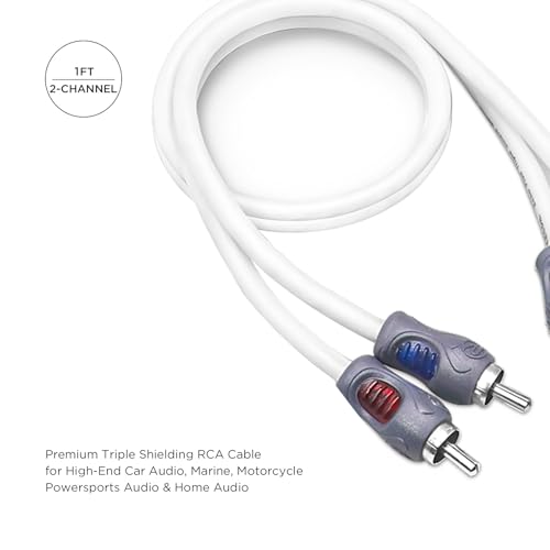 RECOIL RMI21 2-Channel 1ft RCA Audio Interconnects Cable Triple-Shielded