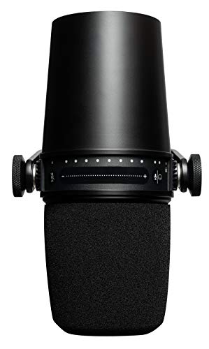 Shure MV7 USB Podcast Microphone for Podcasting, Recording, Live Streaming & Gaming, Built-in Headphone Output, All Metal USB/XLR Dynamic Mic, Voice-Isolating Technology, TeamSpeak Certified - Black | Live Streaming and Gaming, Built In Headphone Output,