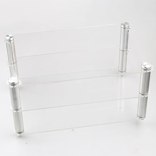 3 Tier Audio Rack Tower Small Stereo Cabinet, Mini Acrylic AV Media Stand Small Desktop Rack, Perfect for DVD Players/Game Console/TV Box(Black) - color: Black