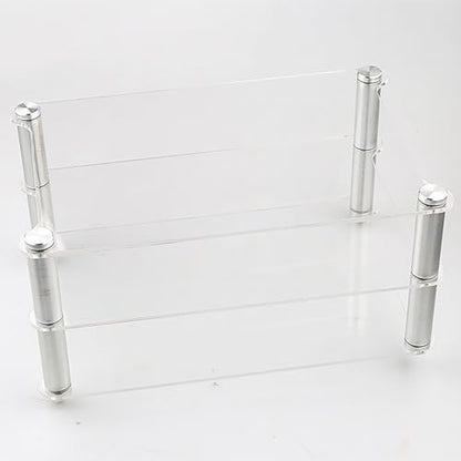 3 Tier Audio Rack Tower Small Stereo Cabinet, Mini Acrylic AV Media Stand Small Desktop Rack, Perfect for DVD Players/Game Console/TV Box(Black) - color: Black