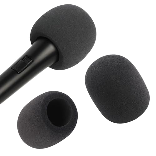 2 Pack Foam Mic Cover Handheld Microphone Windscreen | Fits Most Ball-Type Microphone, Soft and Comfortable Mic Muffler Handheld Microphone Cover