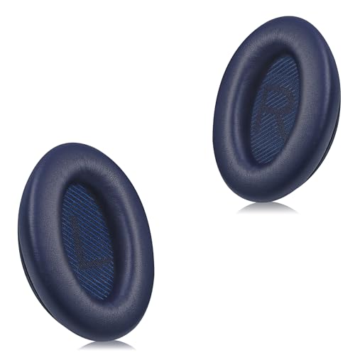Headphones Replacement Ear Pads, Protein Leather earpad Cushions for Bose Quiet Comfort QC35 Headphones, Replacement Earpads, Softer Memory Foam - Navy Blue - color: Blue