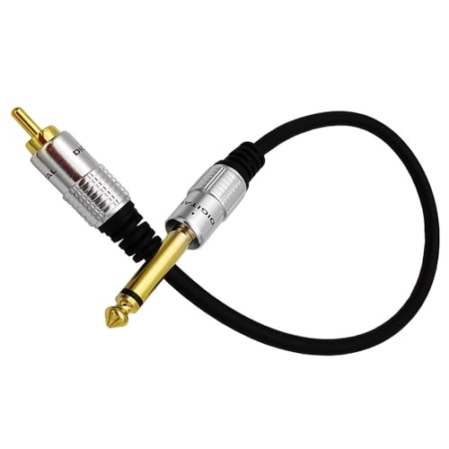 6.35mm to RCA, RCA to 1/4 Mono TS Cable, Gold Plated 6.35mm Mono Male to RCA Male Audio Interconnect Cable 1Feet/30cm - color: 6.35 M to RCA M 0.3M/1Ft