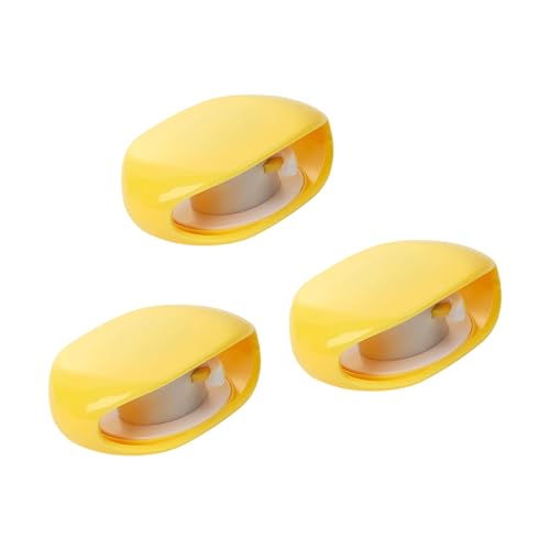 3Pcs Automatic Data Cable Management Box Automatic Retraction Winding Case for Sports Earphone Data Charging Winder - color: Yellow