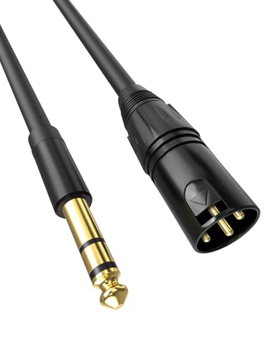 Sinoacc XLR to 1/4, XLR Male to TRS 6.35mm Cable, Quarter Inch to XLR Male Cable for Speakers, Mixers, Amplifiers - 22AWG, Dual Shielded, Balanced, Gold-Pin Connectors, 3.3ft