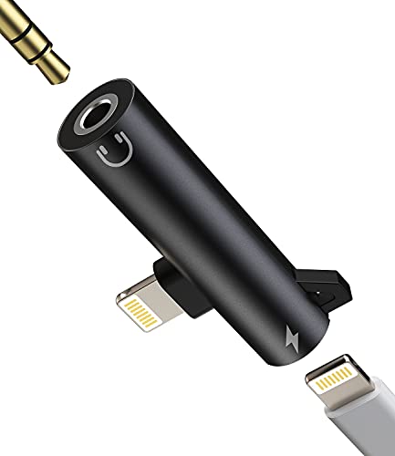 Headphone Adapter Compatible for Lightning to 3.5mm AUX Audio Jack and Charger Dongle Earphone Splitter Compatible for iPhone 11 12 xr x 8Plus for Ipad Air Converter power charging connector for Apple