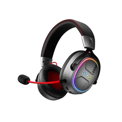 OXS Storm G2 Wireless Gaming Headsets, 7.1 Virtual Surround Sound, 3 EQ Modes, 2.4G Low Latency, 50mm Driver, 40H Playtime, RGB Light, Bluetooth 5.3, Compatible with PC, Console, Mobile, Black - color: Black