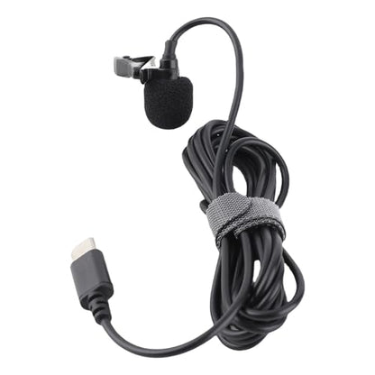 USB C Lavalier Microphone for Smartphone Recording, Wired Lapel Mic with Noise Reduction, Plug & Play Clip On Interview Mic for Video Online Class Game Live Streaming, Compact
