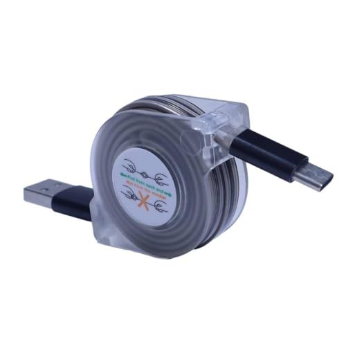 BoxWave Cable Compatible with Audio-Technica ATR2100x-USB - miniSync - USB-A to USB Type-C, Retractable Cable 5 Pre-Set Lengths Avoid Tangles