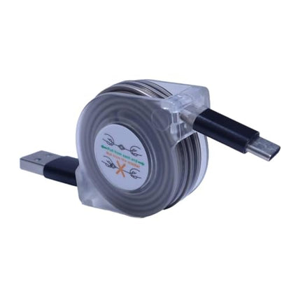 BoxWave Cable Compatible with Audio-Technica ATR2100x-USB - miniSync - USB-A to USB Type-C, Retractable Cable 5 Pre-Set Lengths Avoid Tangles