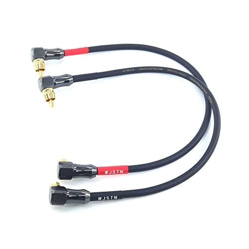 WJSTN-061 90 Degree Right Angle RCA Cable Male to Male Subwoofer Cable Digital Coaxial Audio Cable for Home Theater, Sound Bar, TV,and More， 2Pack (1FT) - size: 1FT