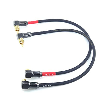 WJSTN-061 90 Degree Right Angle RCA Cable Male to Male Subwoofer Cable Digital Coaxial Audio Cable for Home Theater, Sound Bar, TV,and More， 2Pack (1FT) - size: 1FT