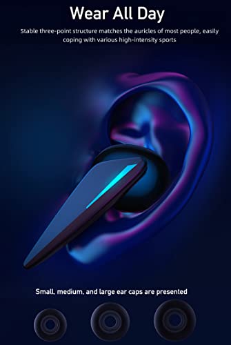 Gaming Earbuds with Microphone in Ear Gaming Headphones Wireless Bluetooth 5.3 Waterproof Ear Buds Long Battery Life Dual Mode Low Latency HIFI Stereo Sound Headset for Gamer iOS Android Running