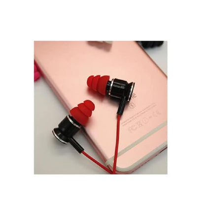 6 Pairs Triple Flange Ear Tip Triple Flange Earbuds Replacement Tips Compatible with Most Earbud Diameter 4mm - 5mm in-Ear Earphones, S/M/L(Red) 431R6P - color: Red