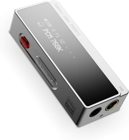 AIYIMA H4 Hi-Res Portable USB C Headphone Amp,DSD512 ES9039Q2M DAC Amp | Digital Display Support 32bit/768kHz | 4.4MM/3.5MM Dual Headphones Output | UAC 1.0 Gaming mode Compatible with Switch & PS5