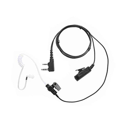 2-Pin 2-Wire Baofeng UV-5R Earpiece Surveillance Kit Compatible with BTECH Retc15/Retevis RT21 RT22 Kenwood Arcshell AR-5 Walkie Talkie Radio with Big PTT Mic Tansparent Acoustic Tube Headset - color: for Baofeng radio, size: 1 PCS