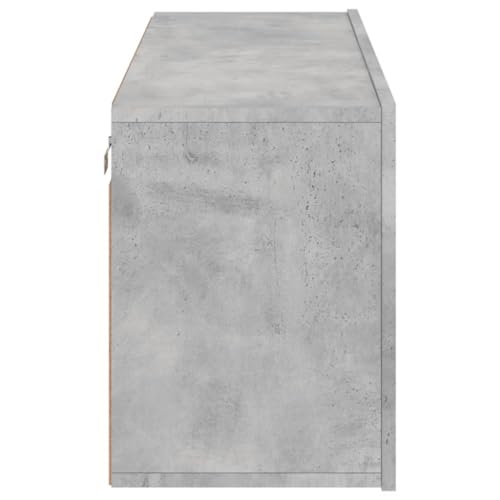 Wall-Mounted TV Cabinet, Modern Floating Media Console Shelf for Living Room, Concrete Grey Engineered Wood TV Stand Storage Unit 39.4x11.8x16.1