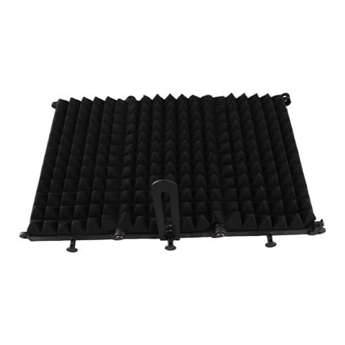 Aramox Portable Microphone Sound Absorbing Plate, 3 Panel Isolation Cover with Adjustable Angles for Recording Studio Podcasts Singing, Black ABSSponge Material, Noise Reduction Clear (5 panel) - size: 5 panel