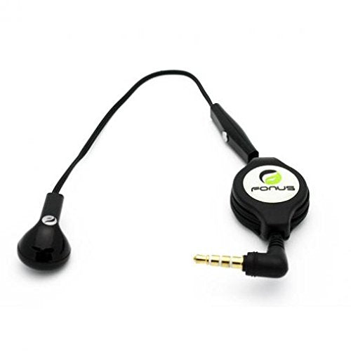 Retractable Mono Earphone Compatible with T-Mobile Motorola Revvlry Plus Phone - Headphone 3.5mm w Mic Headset Handsfree Earbud Earpiece Microphone for Revvlry Plus (Revvlry+) Model