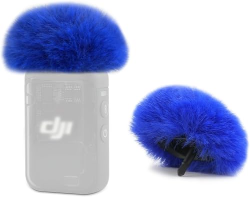 2 Packs-Blue Hangcheng Microphone Windscreen Compatible with DJI MIC 2 (Not for DJI MIC 1) / OSMO POCKET Microphone Furry Wind Muff (Not Include Microphone Device) - color: blue-2pcs