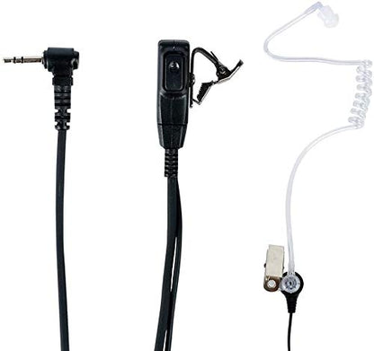 Caroo Walkie Talkie 2.5mm Earpiece,2 Pack 1 Pin Covert Acoustic Tube Earpieces Headset with PTT Mic for Motorola Talkabout MH230R MR350R T200 T200TP T260 T260TP T600 MT350R Two Way Radio