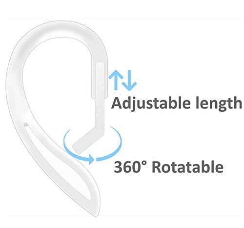Ear Hooks Kit Replacement for Air Pods Pro, 2 Pairs Over-Ear Soft Ear Hooks & 2 Pairs Anti Slip Silicone Eartips & 3 Pairs S/M/L In-Ear Eartips, Fit Air Pods Pro 1+1+2S+3 White - color: White