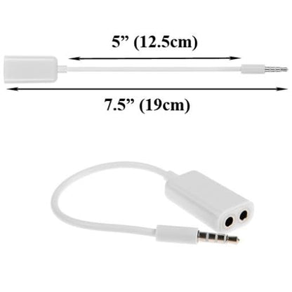 Headphones Splitter 3.5mm Earphone Adapter Compatible with Samsung Galaxy A06/A05/A04, Dual Headset Port Audio Jack Adaptor