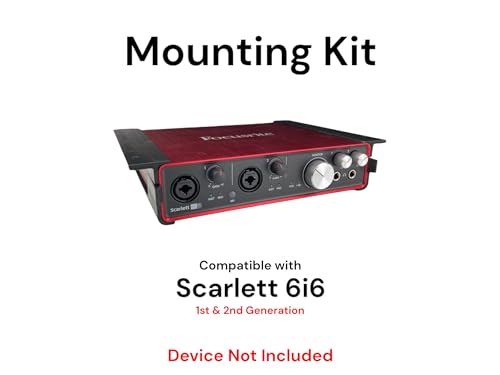Desk Mount Kit for Focusrite Scarlett 6i6 (1st & 2nd Gen) - Under Desk Mount Brackets with Reversible Clips - Secure Mounting Accessories