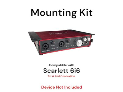 Desk Mount Kit for Focusrite Scarlett 6i6 (1st & 2nd Gen) - Under Desk Mount Brackets with Reversible Clips - Secure Mounting Accessories